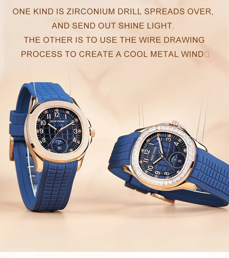 Relógio Masculino Reef Tiger RGA1805 – Quadrado Esportivo de Luxo