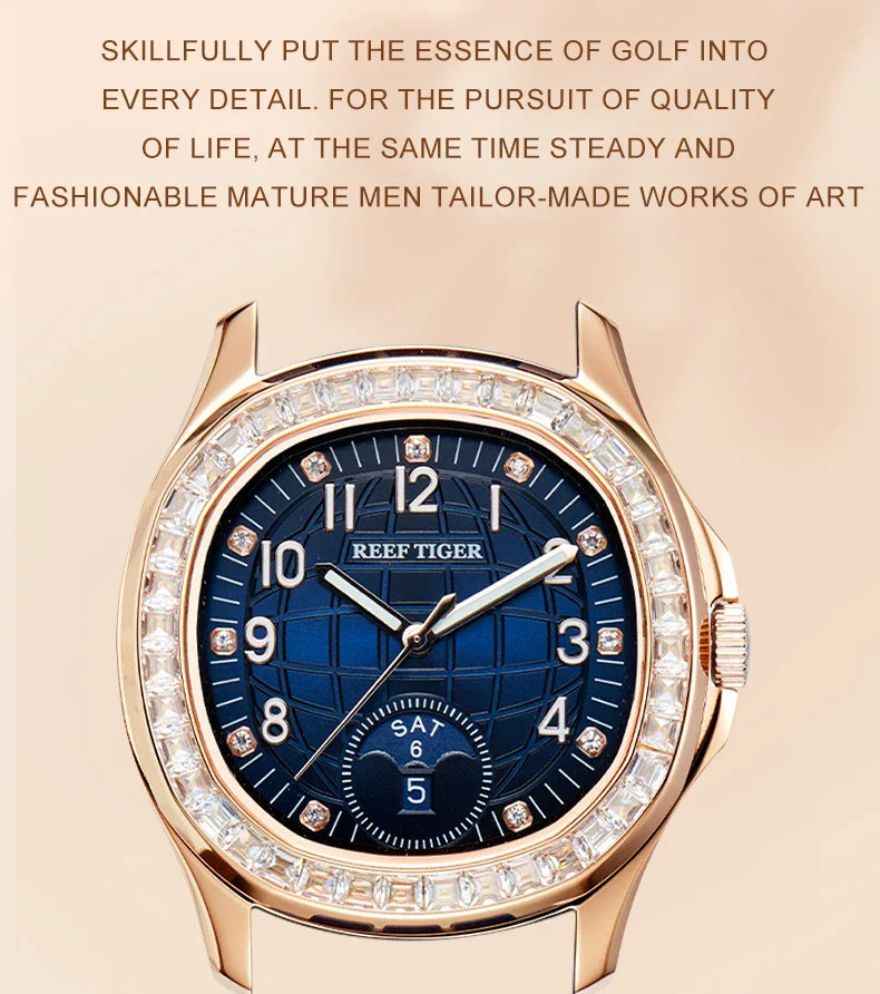 Relógio Masculino Reef Tiger RGA1805 – Quadrado Esportivo de Luxo