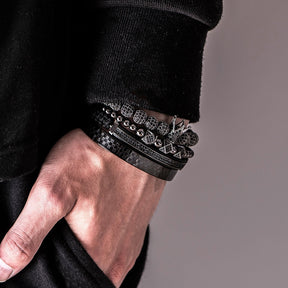 Bracelete coroa banhado a rodio negro