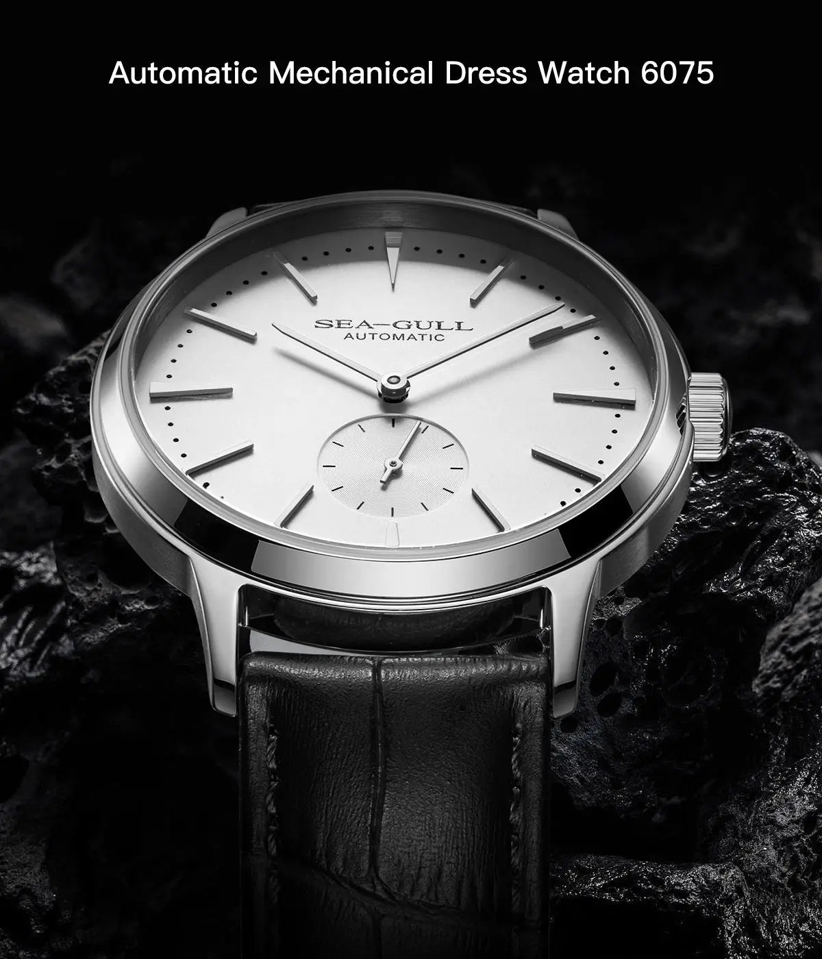 Relógio Masculino Seagull 6075 – Mecânico Automático | Couro Premium | 50m à Prova d’Água
