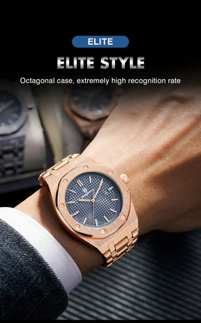 Relógio Masculino PAAZOMU Luxo – Inox Premium | Luminoso | À Prova d’Água