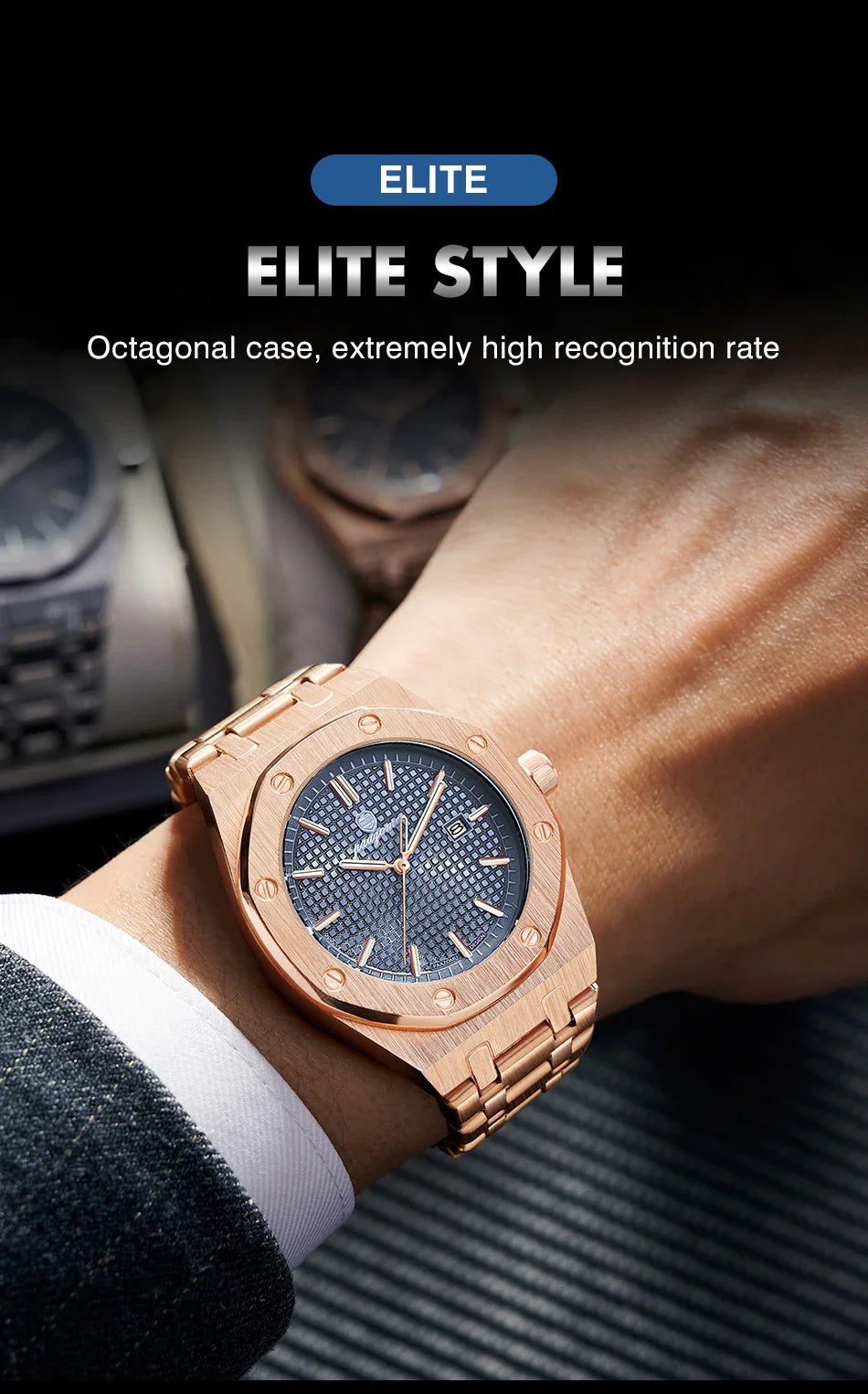 Relógio Masculino PAAZOMU Luxo – Inox Premium | Luminoso | À Prova d’Água