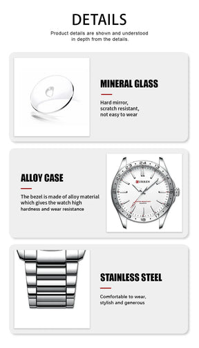 Relógio Masculino CURREN 8452 – Luxo Minimalista