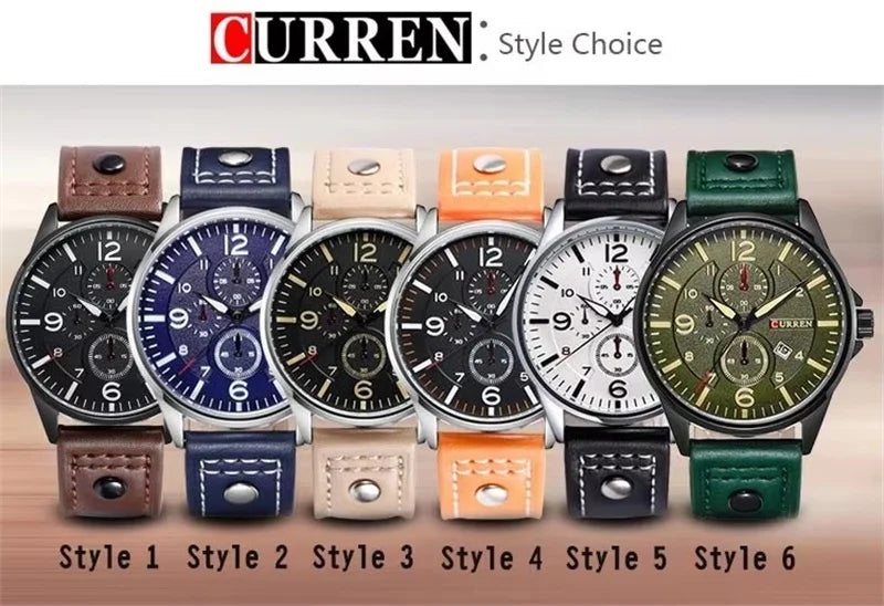 Relógio Masculino CURREN Original – Militar Esportivo