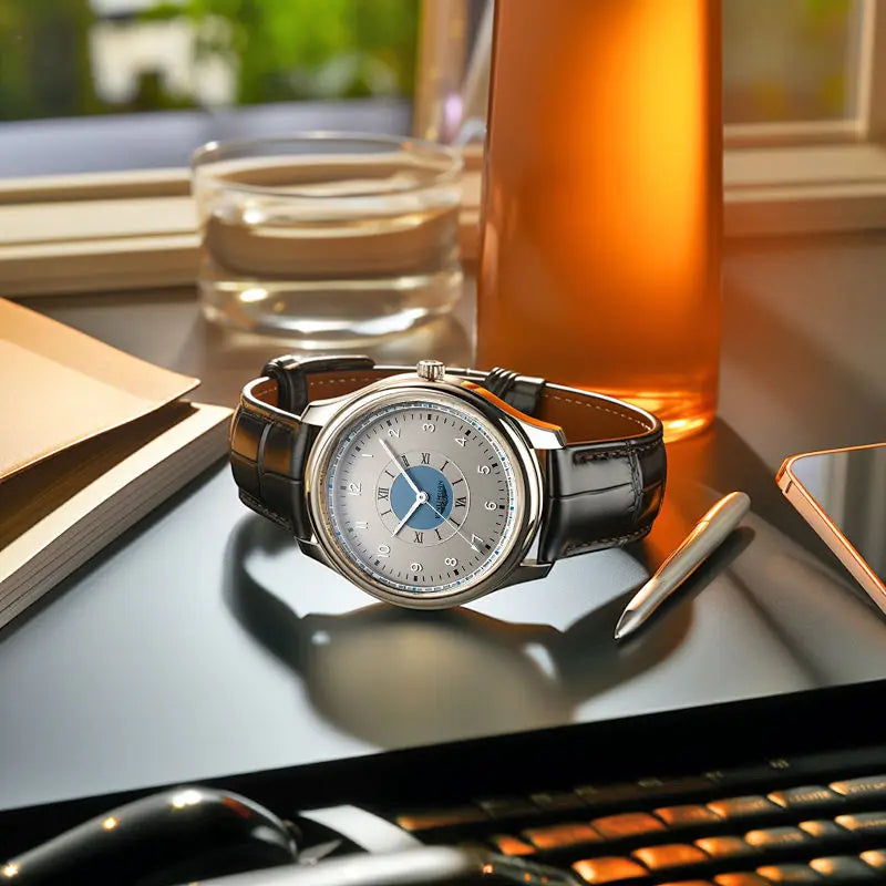 Relógio Masculino Luxo Business 2025 – Quartz de Alta Precisão | À Prova d’Água | Pulseira de Couro Premium