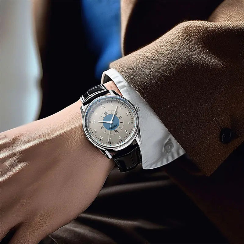 Relógio Masculino Luxo Business 2025 – Quartz de Alta Precisão | À Prova d’Água | Pulseira de Couro Premium