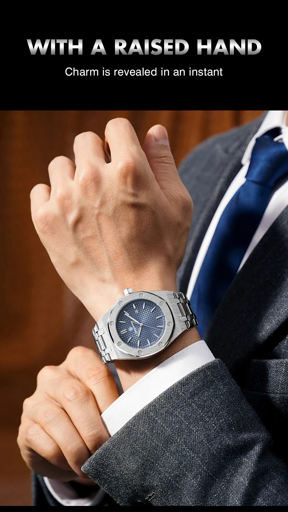 Relógio Masculino PAAZOMU Luxo – Inox Premium | Luminoso | À Prova d’Água