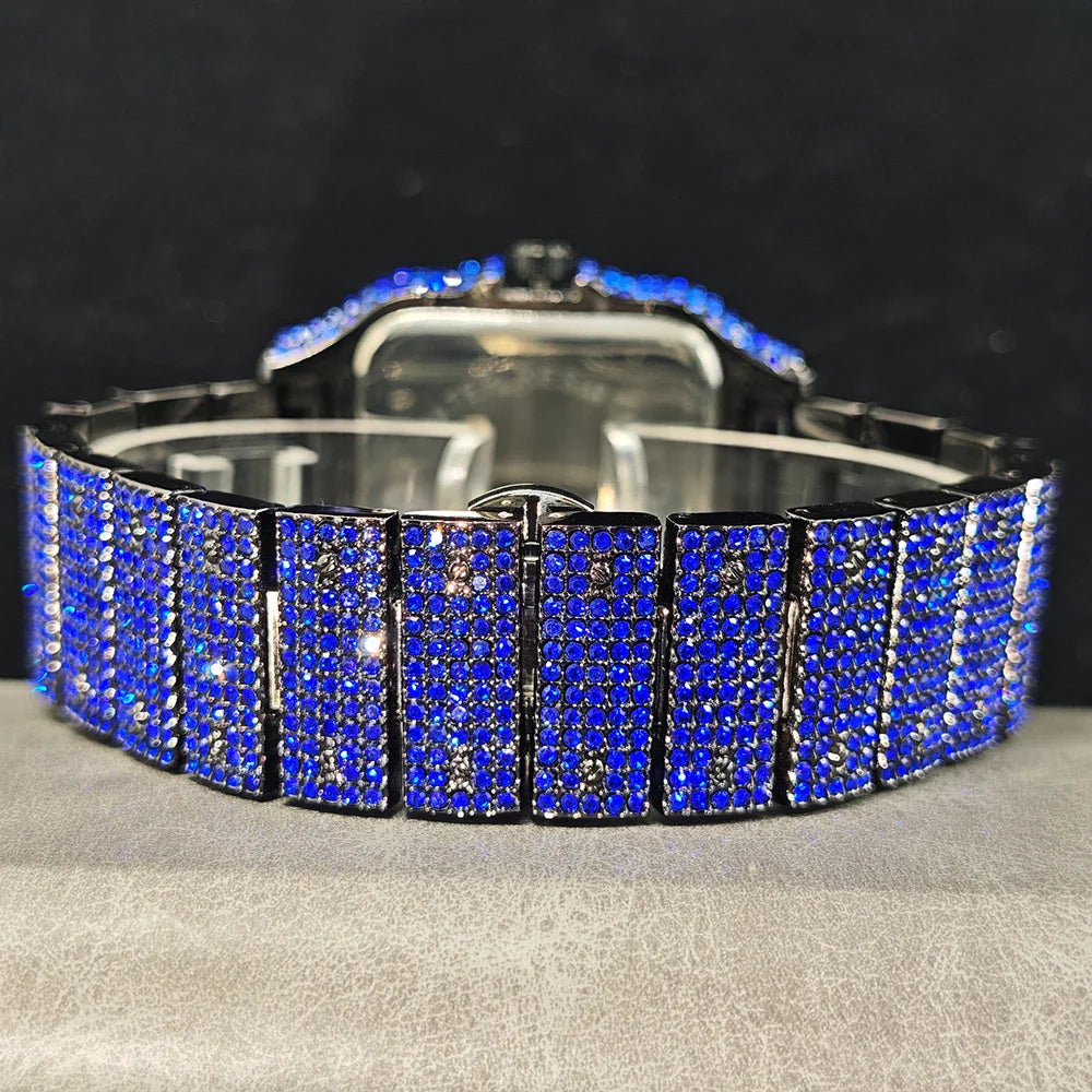 Relógio Masculino UNIGUET Green Diamond – Quadrado, Fashion Hip Hop | Mostrador Romano