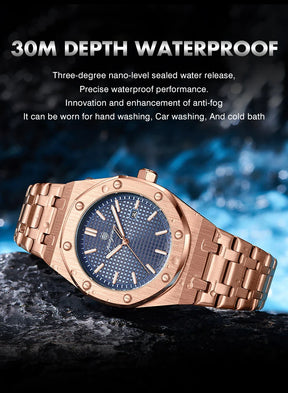 Relógio Masculino PAAZOMU Luxo – Inox Premium | Luminoso | À Prova d’Água