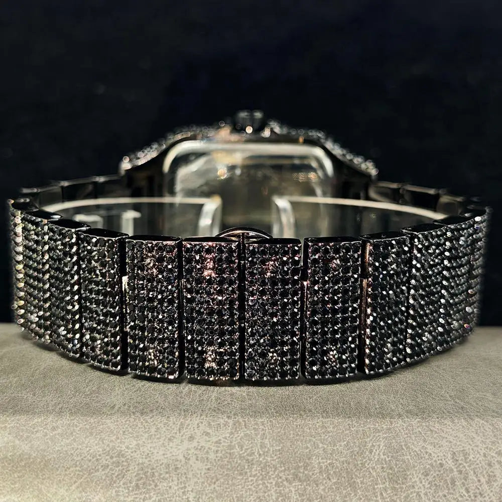 Relógio Masculino UNIGUET Green Diamond – Quadrado, Fashion Hip Hop | Mostrador Romano