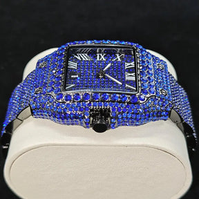 Relógio Masculino UNIGUET Green Diamond – Quadrado, Fashion Hip Hop | Mostrador Romano