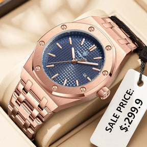 Relógio Masculino PAAZOMU Luxo – Inox Premium | Luminoso | À Prova d’Água