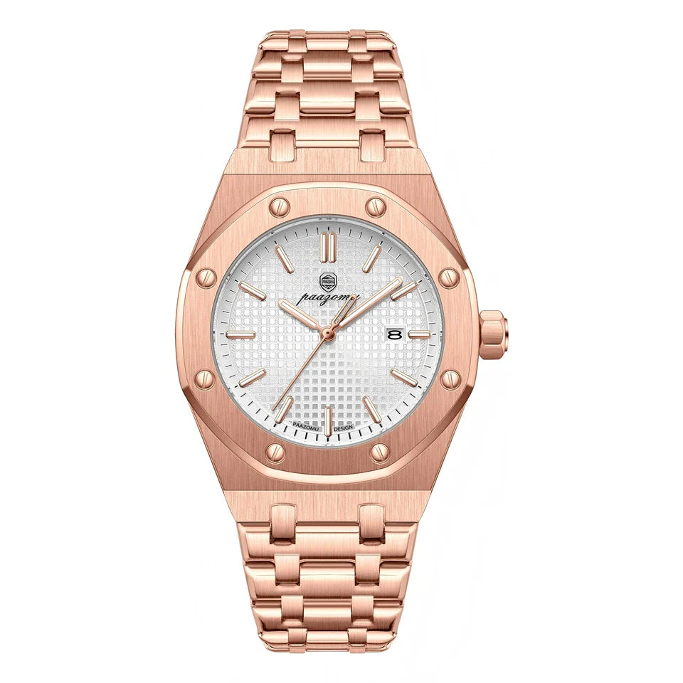 Relógio Masculino PAAZOMU Luxo – Inox Premium | Luminoso | À Prova d’Água