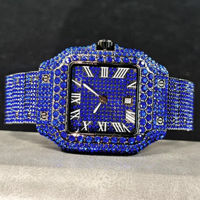 Relógio Masculino UNIGUET Green Diamond – Quadrado, Fashion Hip Hop | Mostrador Romano