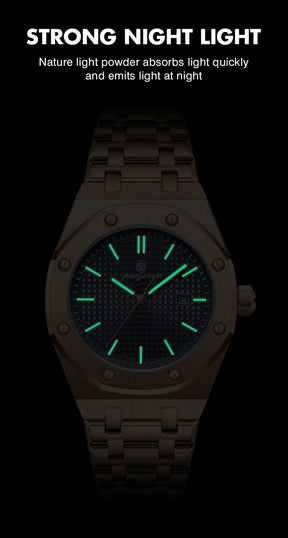 Relógio Masculino PAAZOMU Luxo – Inox Premium | Luminoso | À Prova d’Água