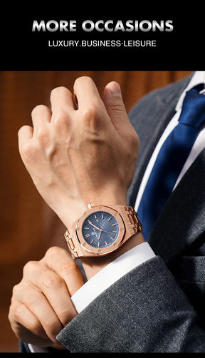 Relógio Masculino PAAZOMU Luxo – Inox Premium | Luminoso | À Prova d’Água