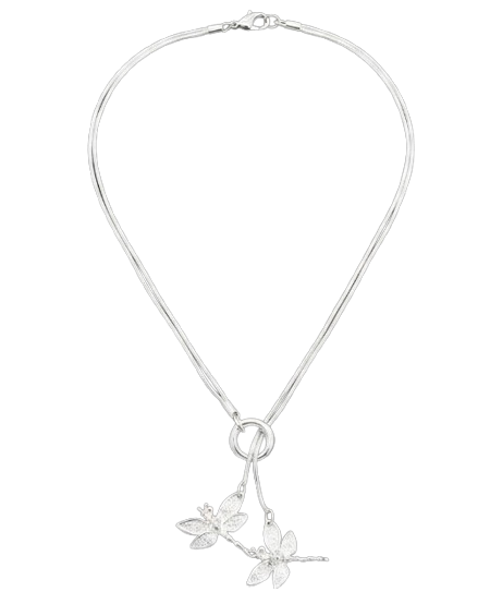 Colar DOTEFFIL com Duas Libélulas em Prata 925